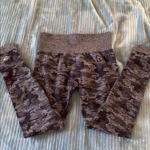 Size small, black camo Gymshark leggings